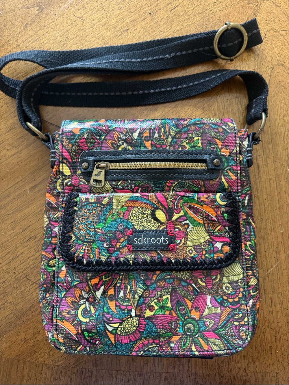 Sakroots Artist Circle Multicolor Floral Crossbody Bag